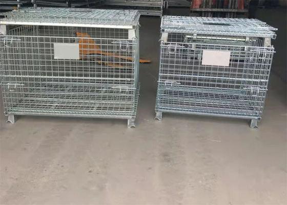 Γαλβανισμένο πλαίσιο 6.4mm αποθήκευσης κλουβί παλετών μετάλλων με τα πόδια/το πτυσσόμενο πλαίσιο καλωδίων